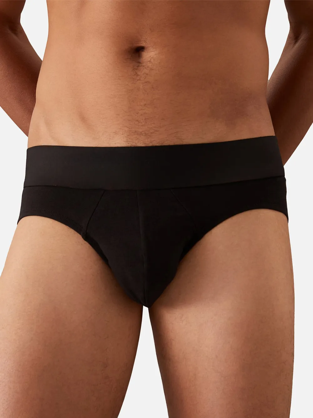 Three Pairs Of Men'S Black-Trimmed Underwear