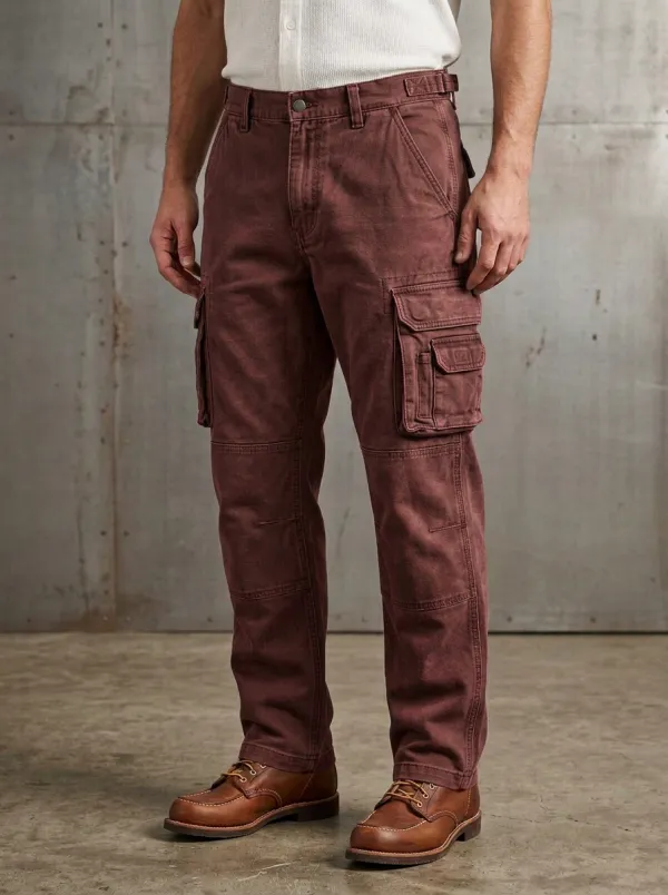 Men's Olive Green Multi-Pocket Utility Cargo Pants