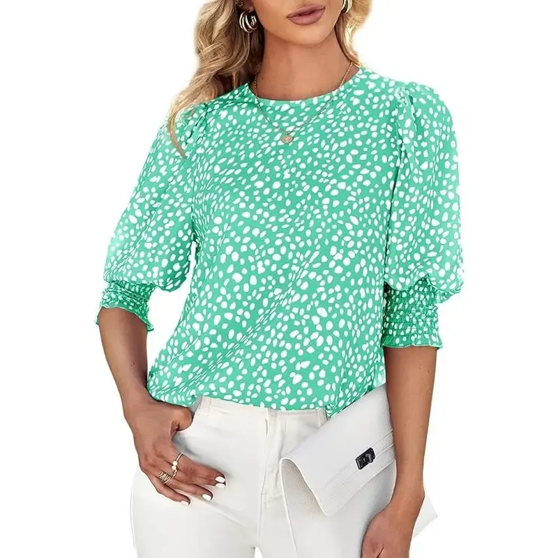 Women's Polka Dot 3/4 Sleeve Blouse