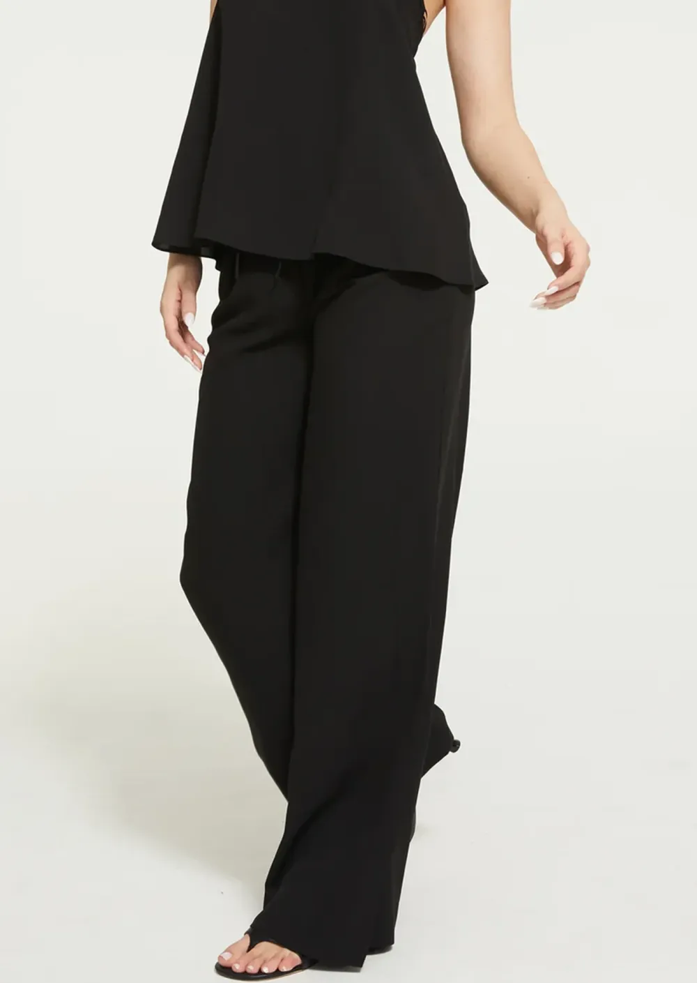 TIED WIDE LEG PANTS