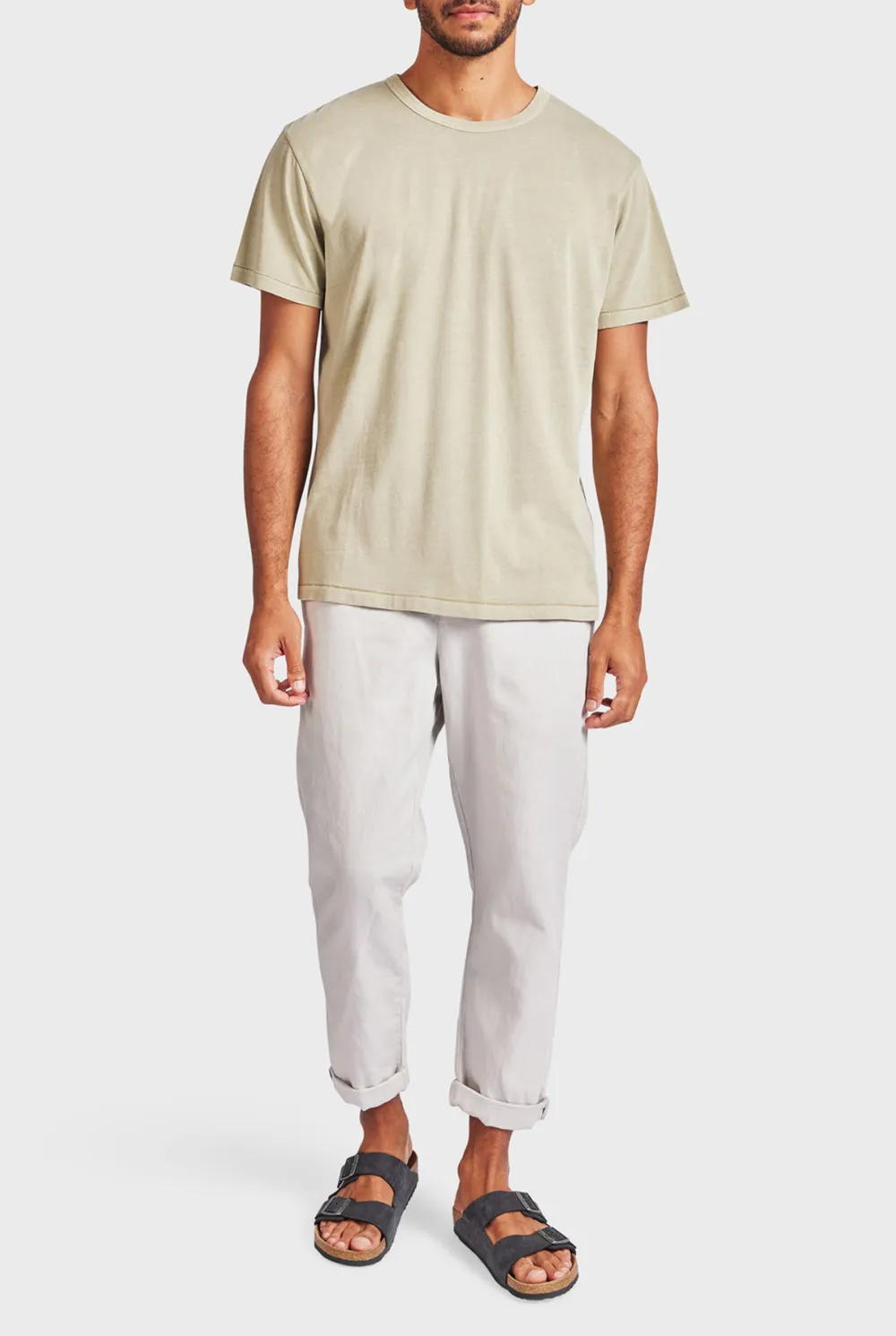 Pine Colored Short Sleeve Crew Neck Tee