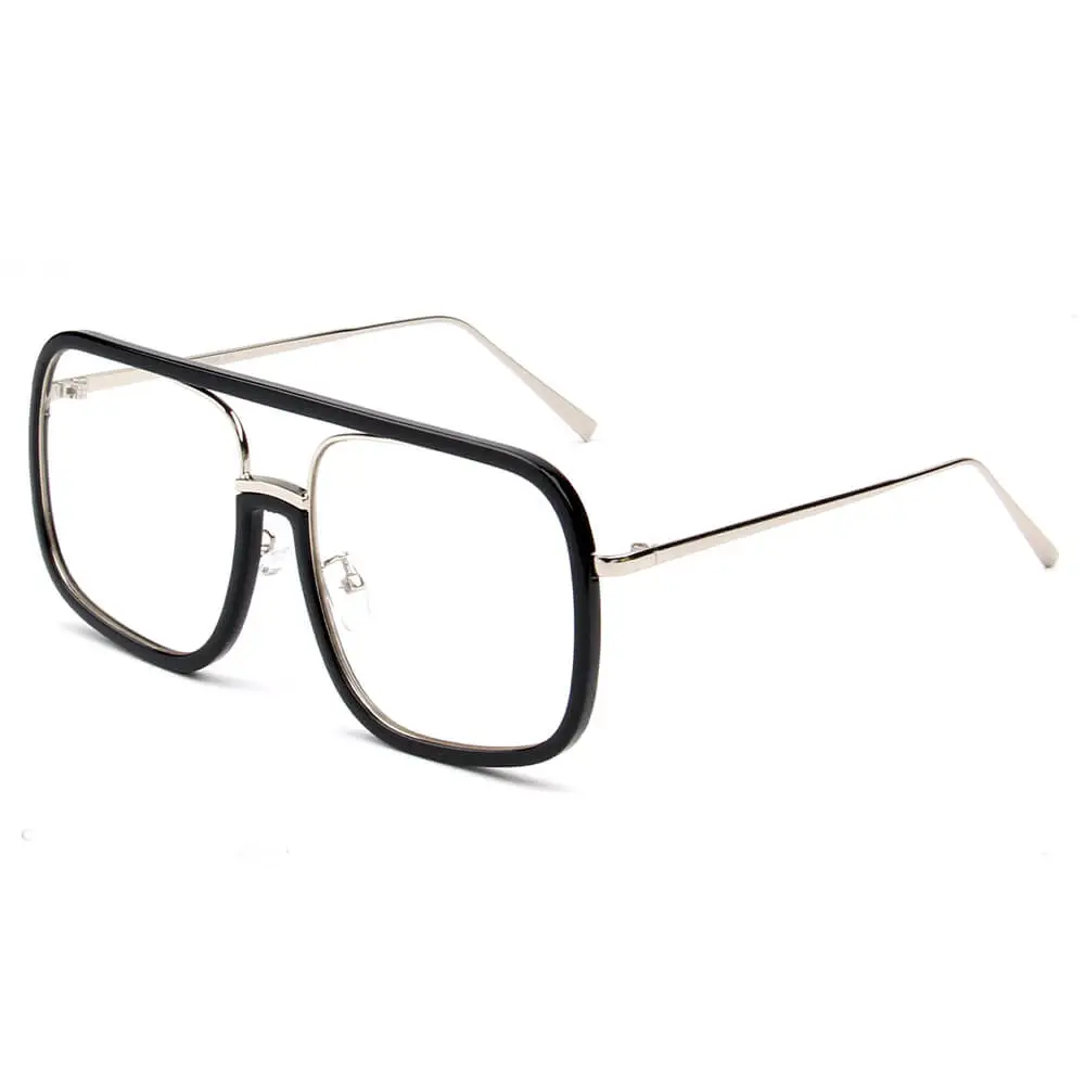 Fabric Woven Square Frame Sunglasses