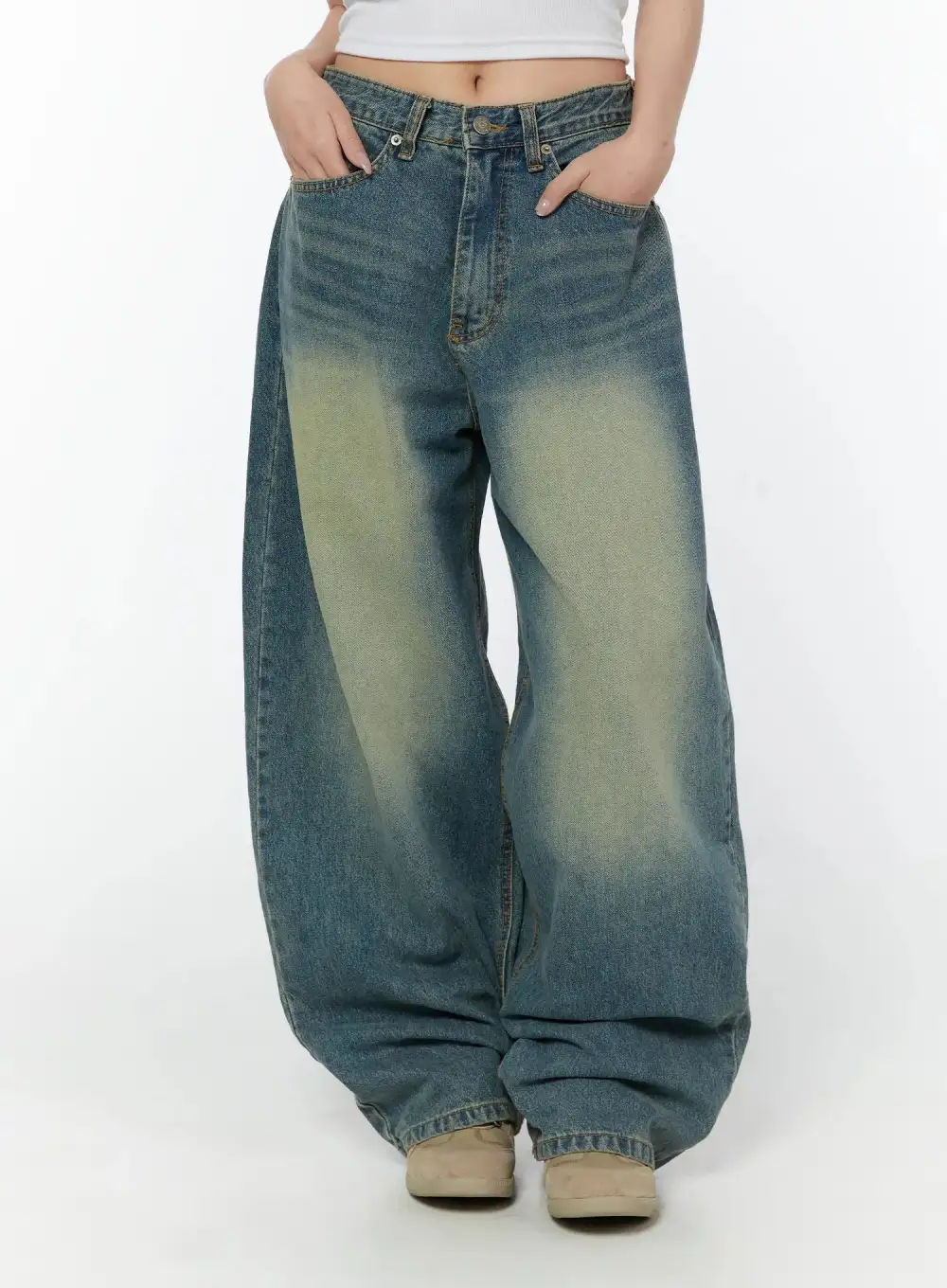 Vintage-Detail Vintage Wide Leg Jeans