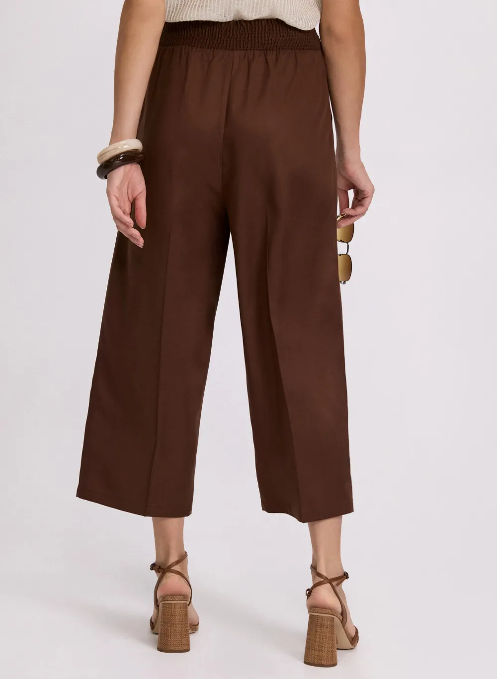Embroidered Floral Denim Wide-Leg Pants