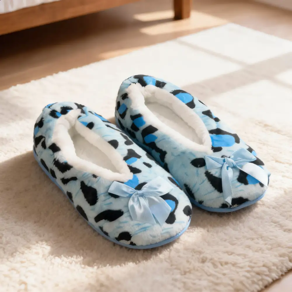 Leopard Print Bow Slippers
