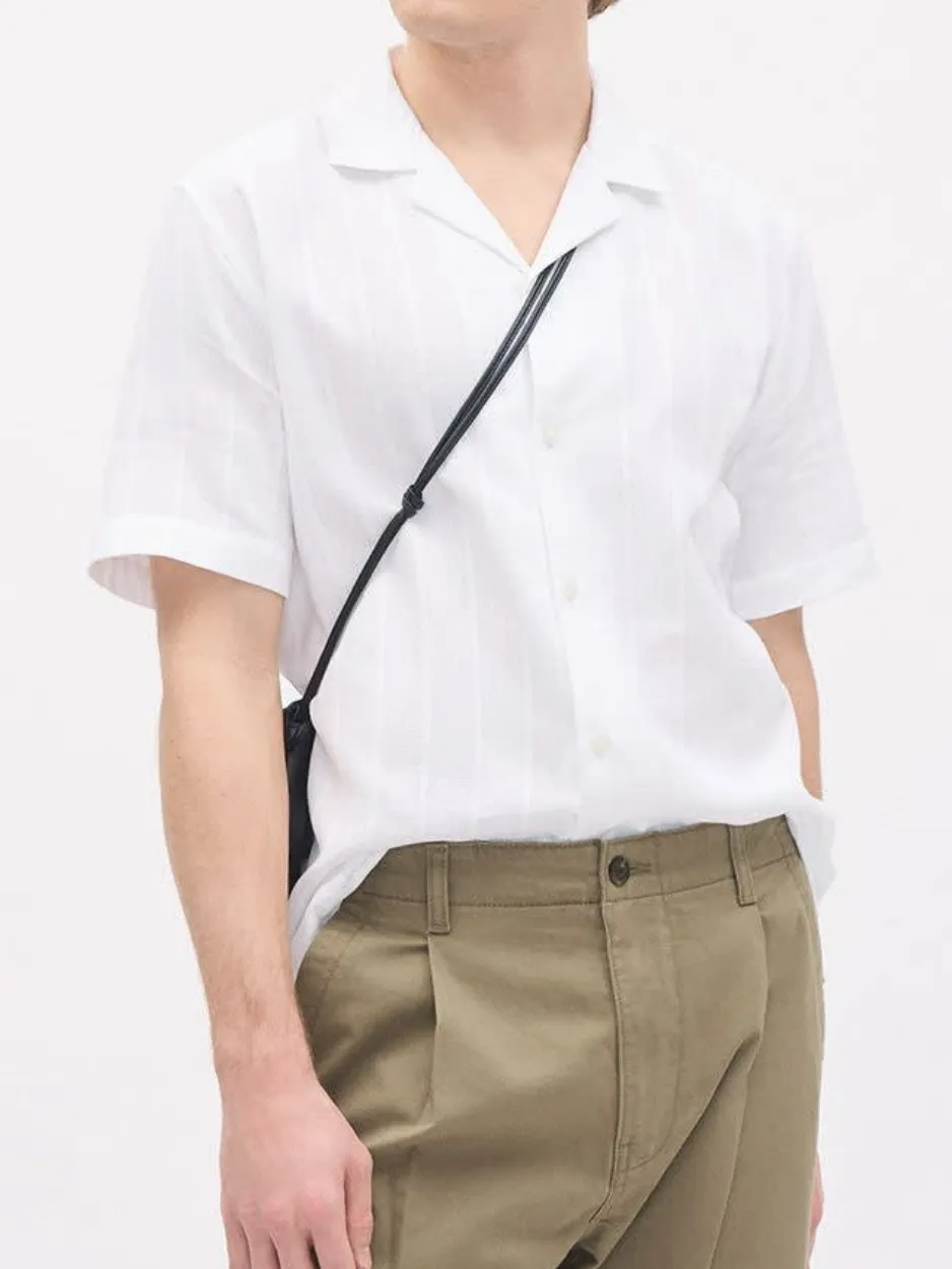 Bright white Short-Sleeve Solid Shirt