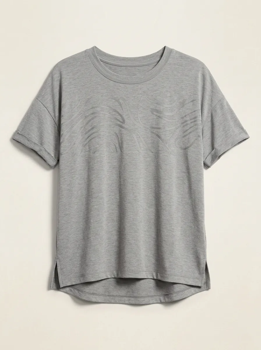 Women's Motion Athletic Abstract Wave Printed T-shirt
