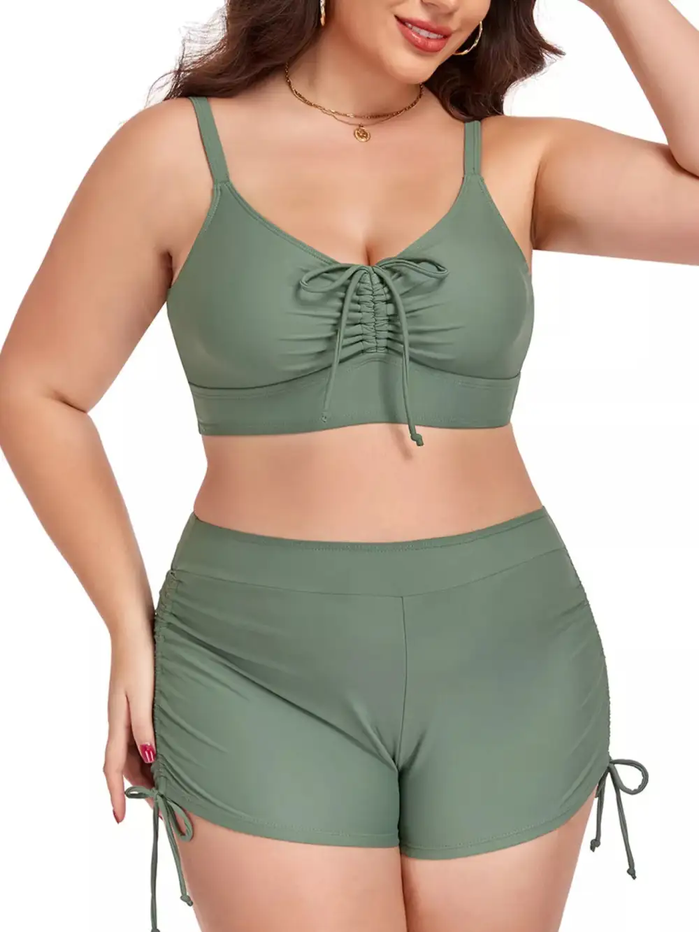 Ruched Two Piece Swim Set