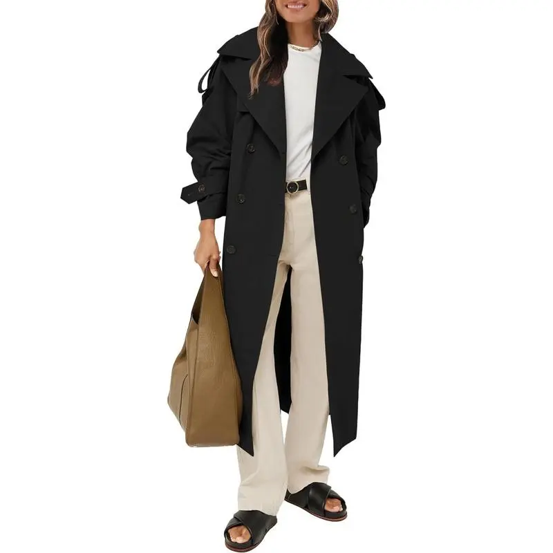 Women‘s Oversized Long Trench Coat – Effortless Elegance Meets Timeless Warmth