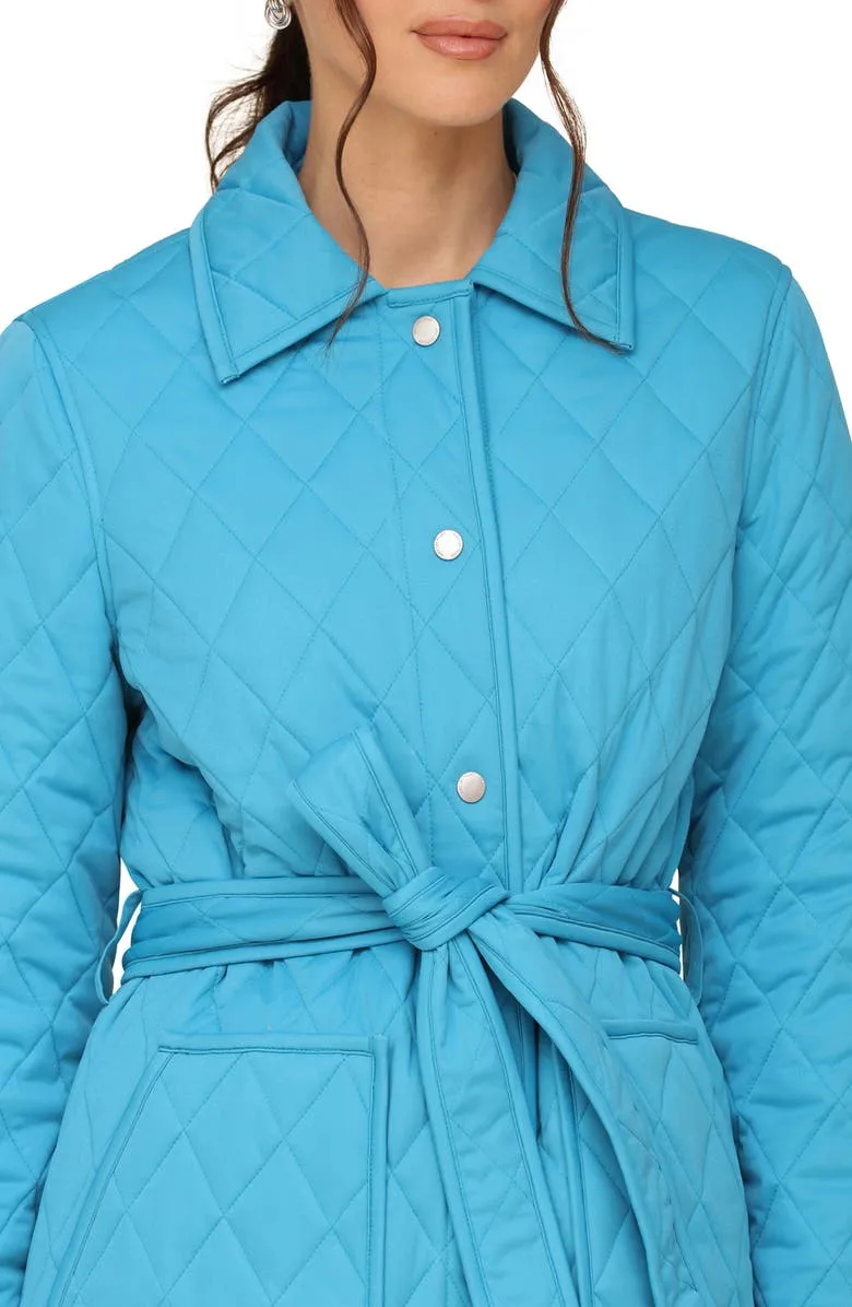 Tie Waist Quilted Jacket