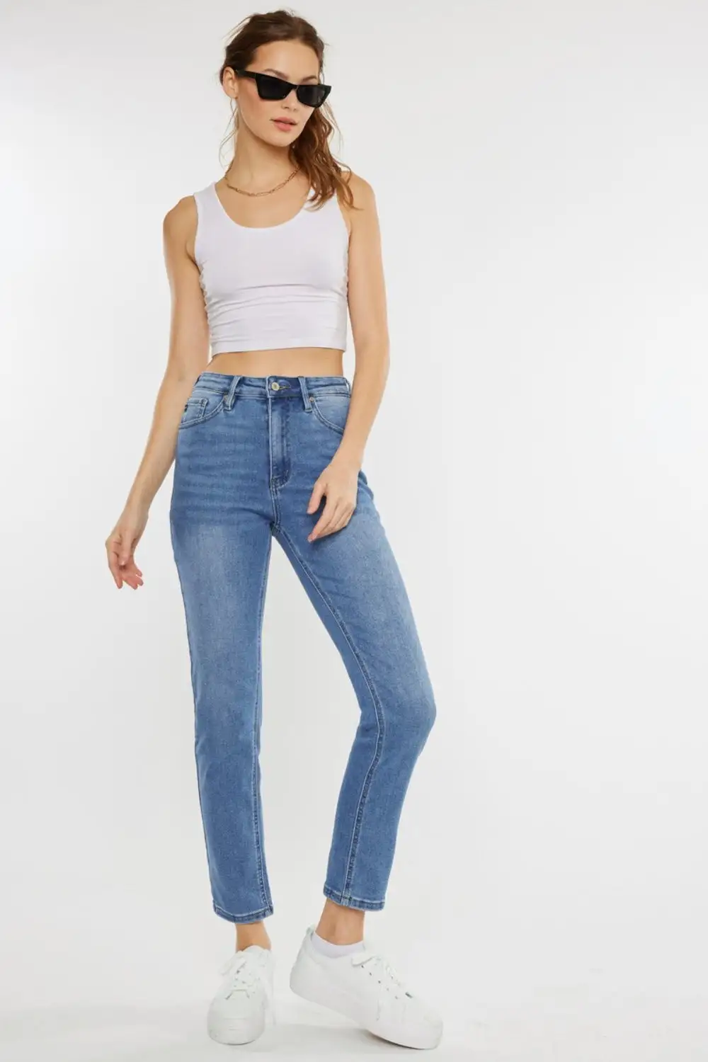 Contoured High Waist Denim Jeans