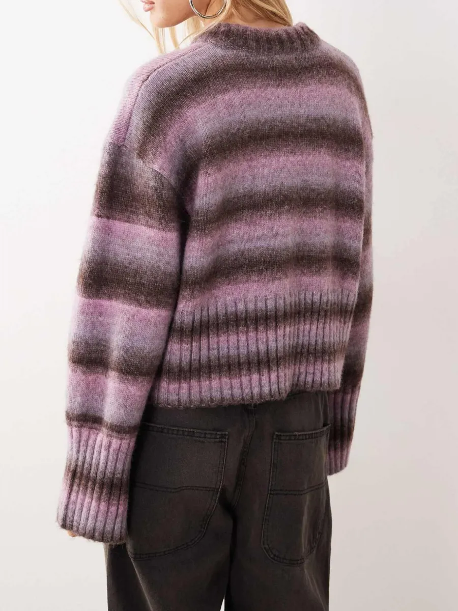 Striped Dropped Shoulder Sweater