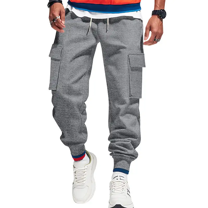 Men's Cargo Jogging Pants with Multiple Pockets and Elastic Waistband Cargo Pants
