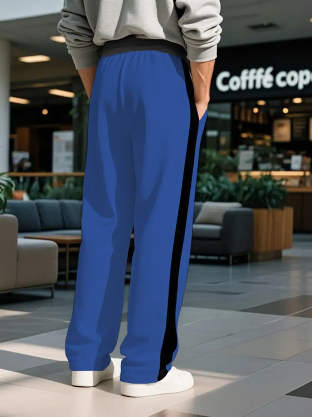 Men's Full Size Contrast Stripe Drawstring Sweatpants Plus