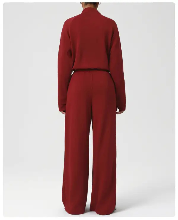 High-Waist Wide-Leg Hoodie and Joggers Active Set