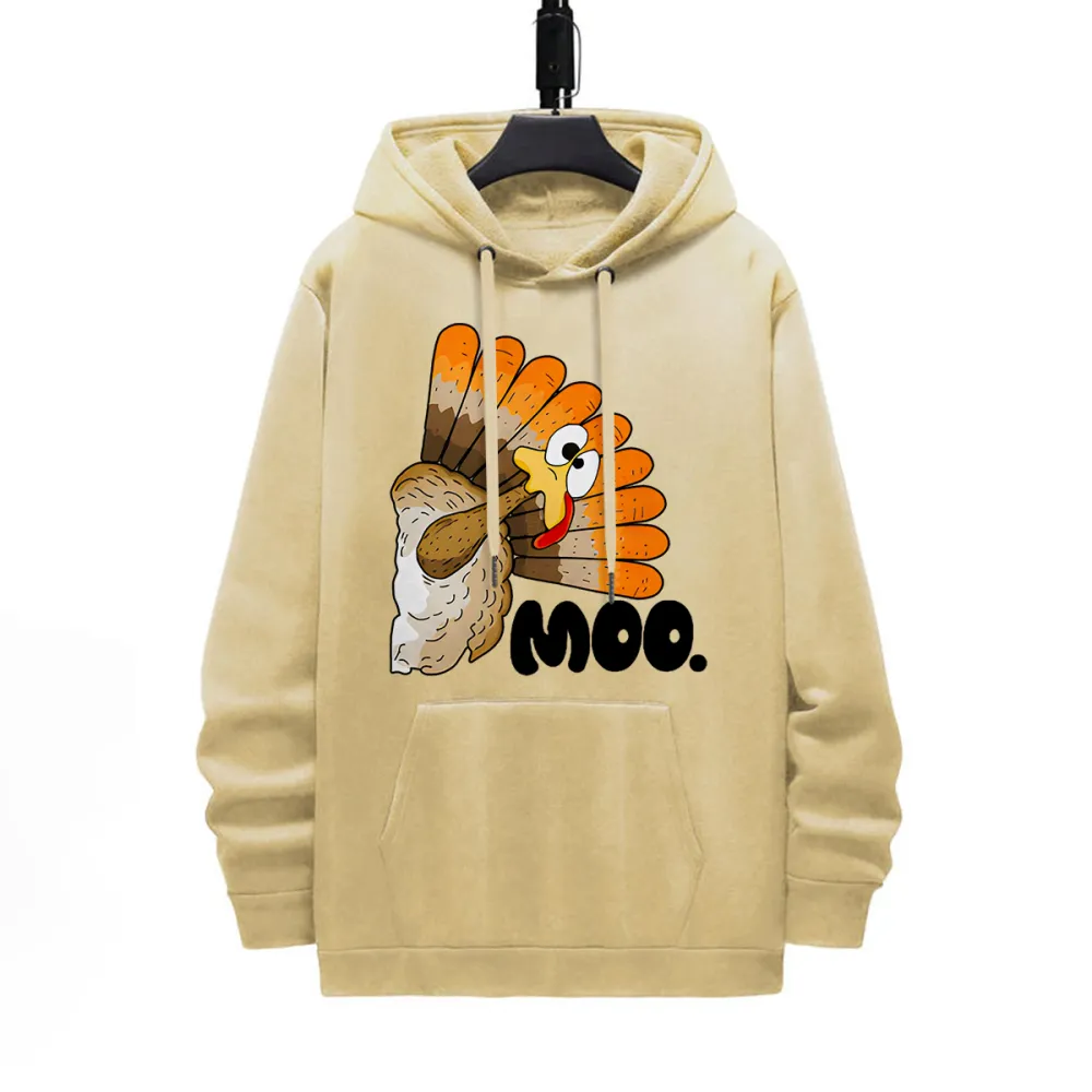 Moo Pattern Printed Hoodie