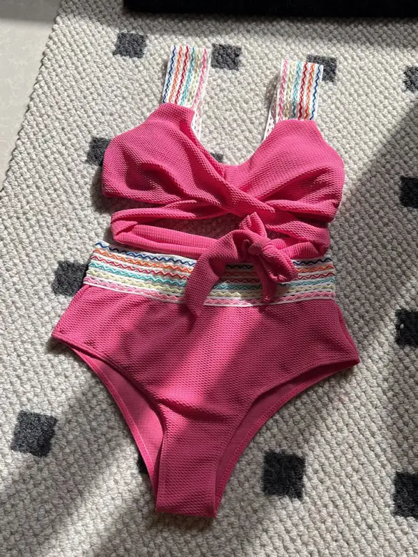 Rainbow Ribbon Series High Waisted Bikini Swim Set