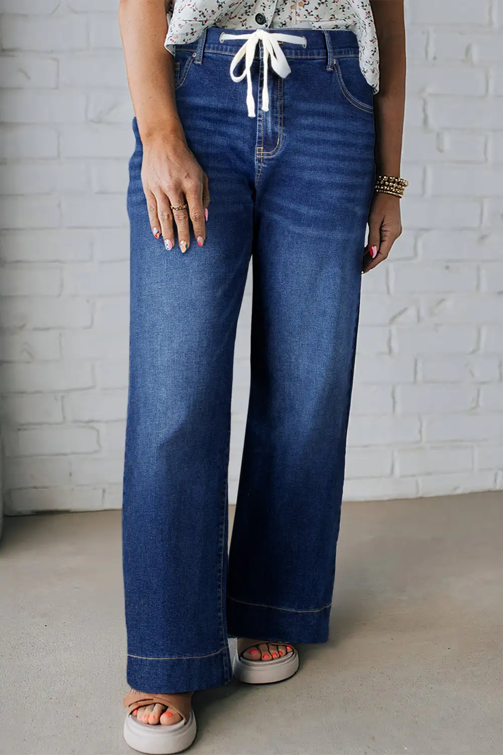 Utility Detail Natural Drape Denim Jeans