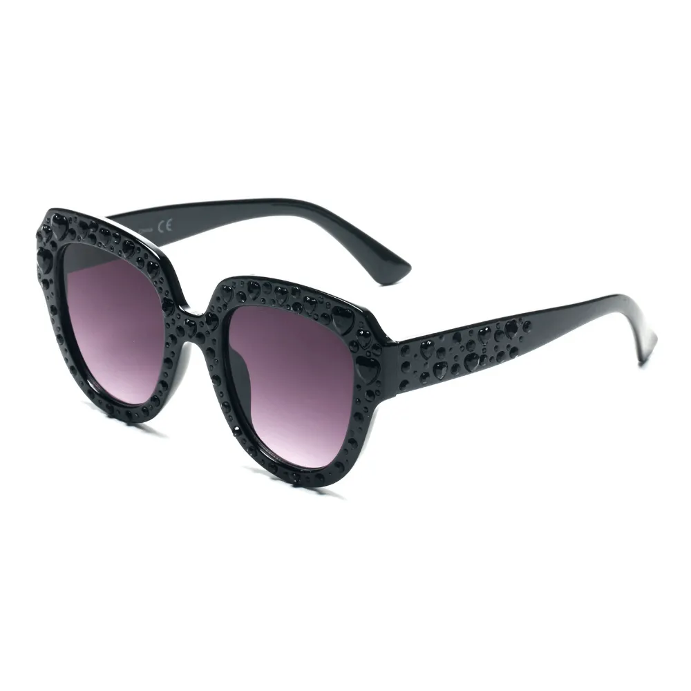 Polished Cat Eye Round Frame Sunglasses