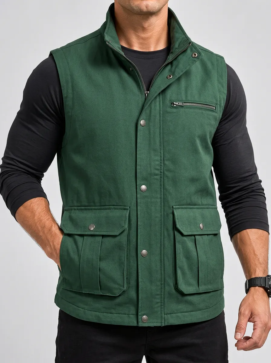 Men's Sleeveless Outdoor-Inspired Layering Jacket