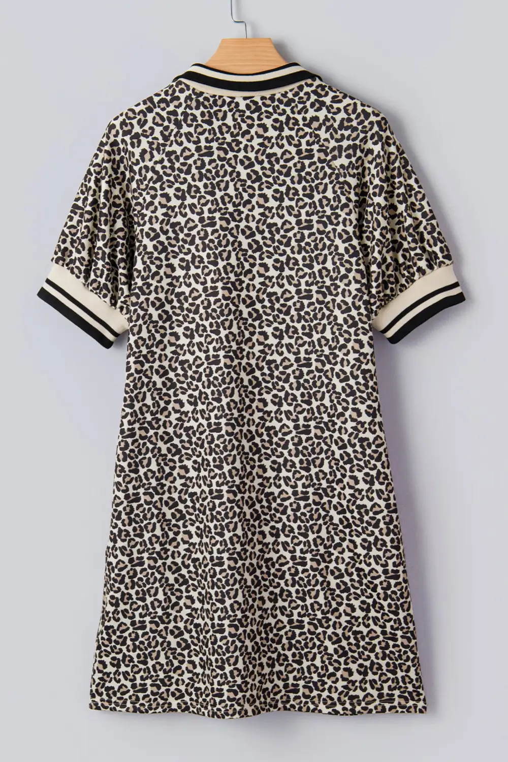 Striped Animal Print Zip Front Mini Dress