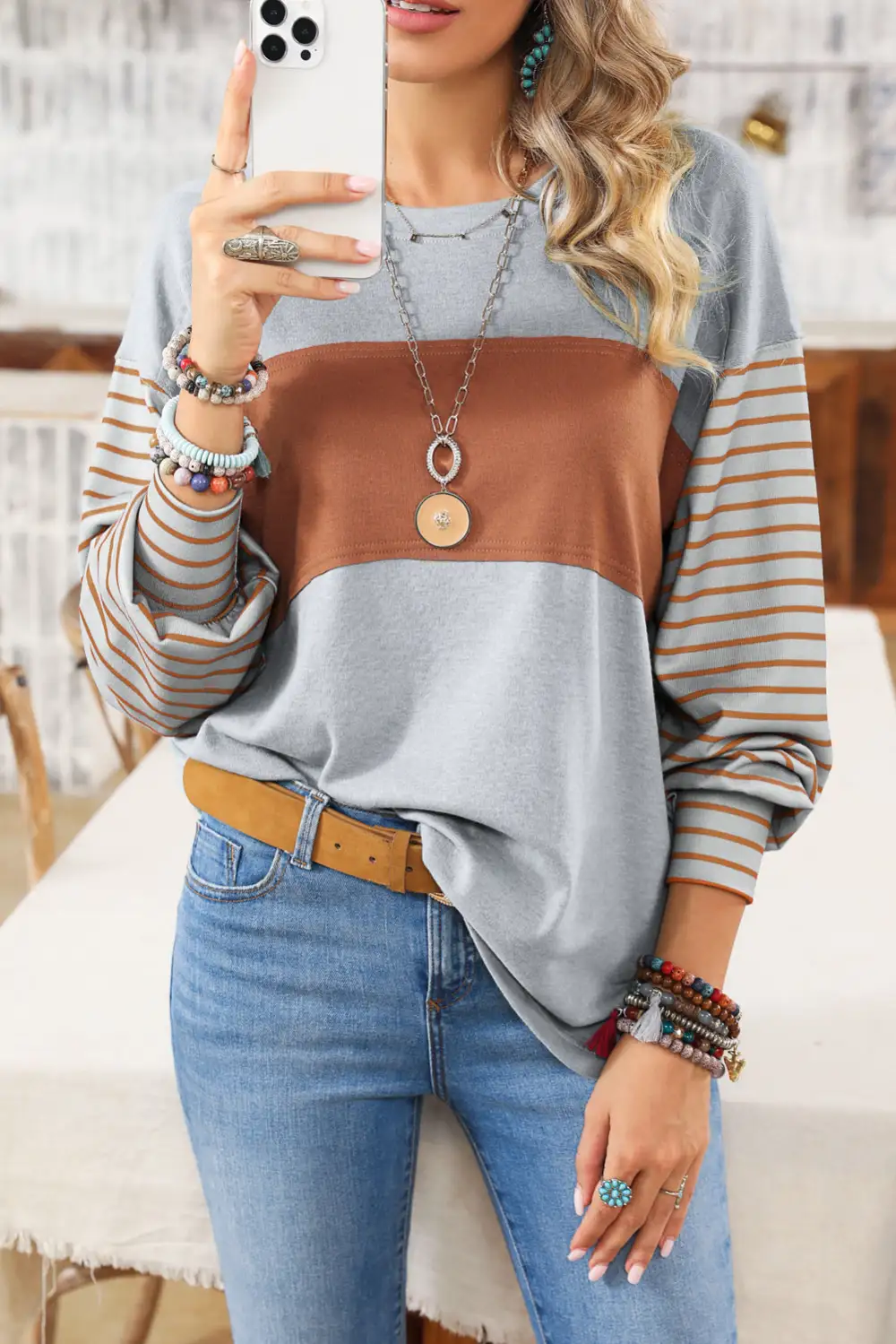 Textured Striped Top