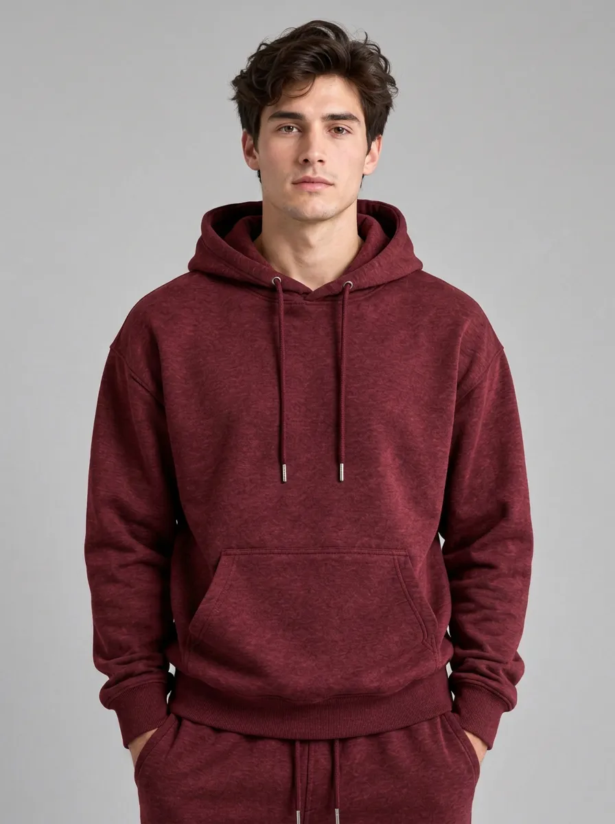 Men's Casual Minimalist Charcoal Grey Fleece Jogger Hoodie Set