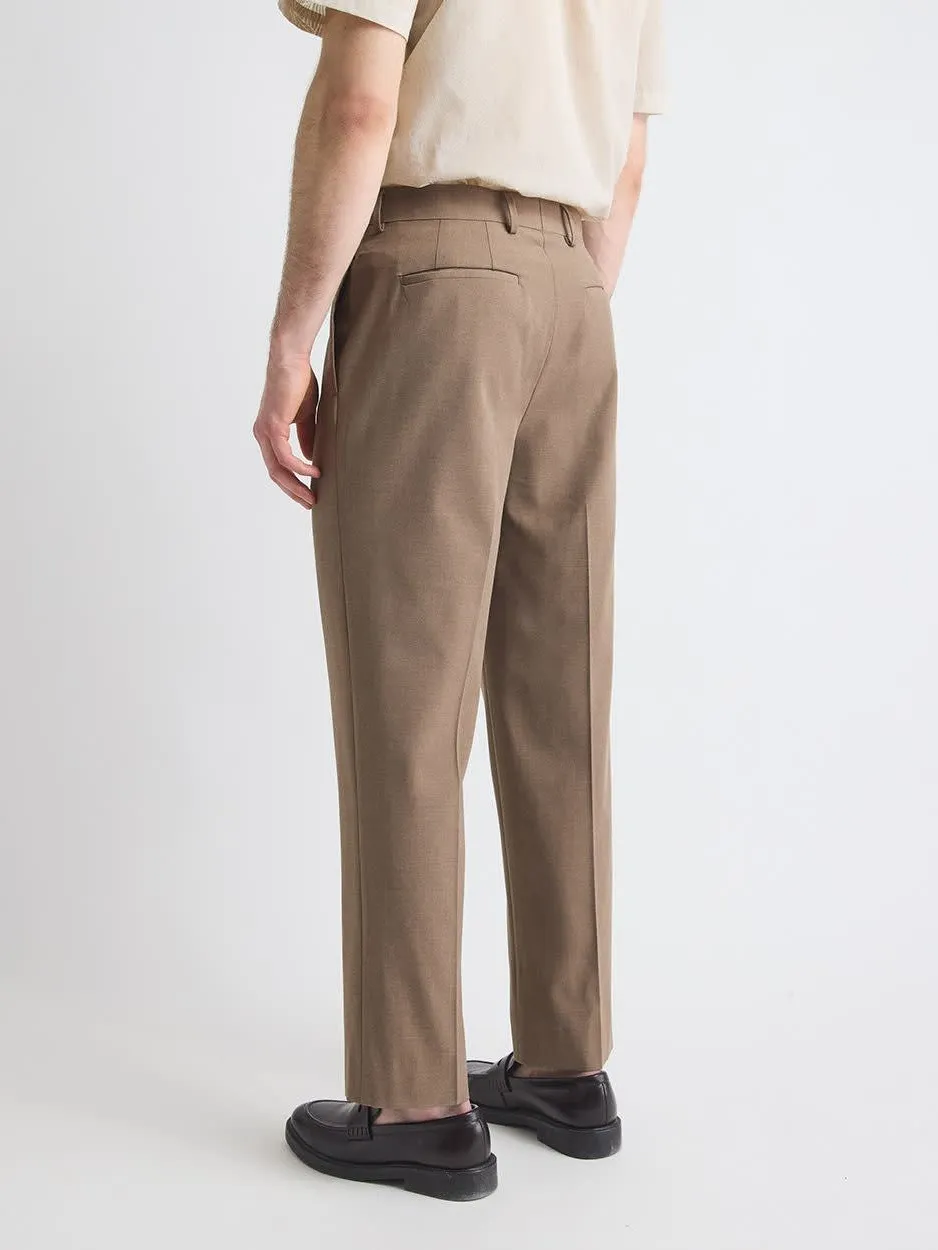 Rose Taupe Relaxed-Fit Suit Pant