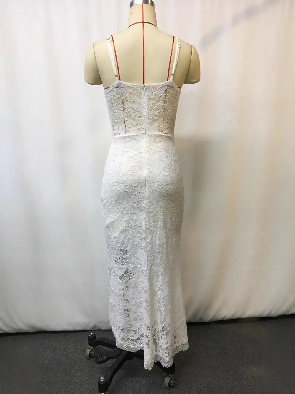 Lace V Neck Sleeveless Dress Casual