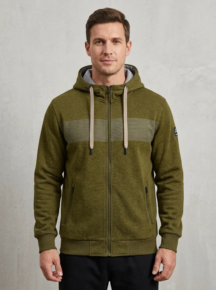 Classic Geometric Zip-Up Collection Men's Sport Jacket
