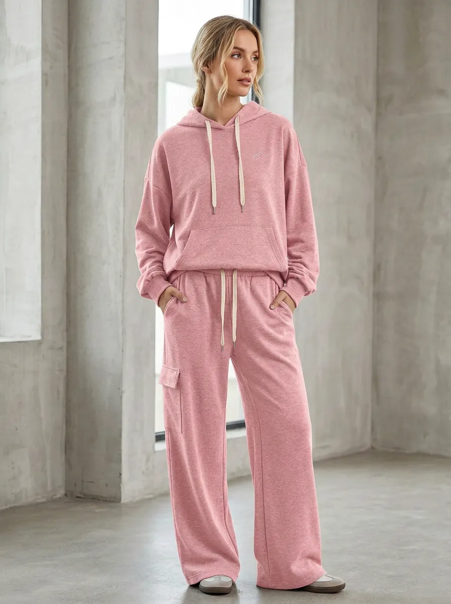 Women's Mountain Lover Minimalist Printed Hoodie Jogger Set