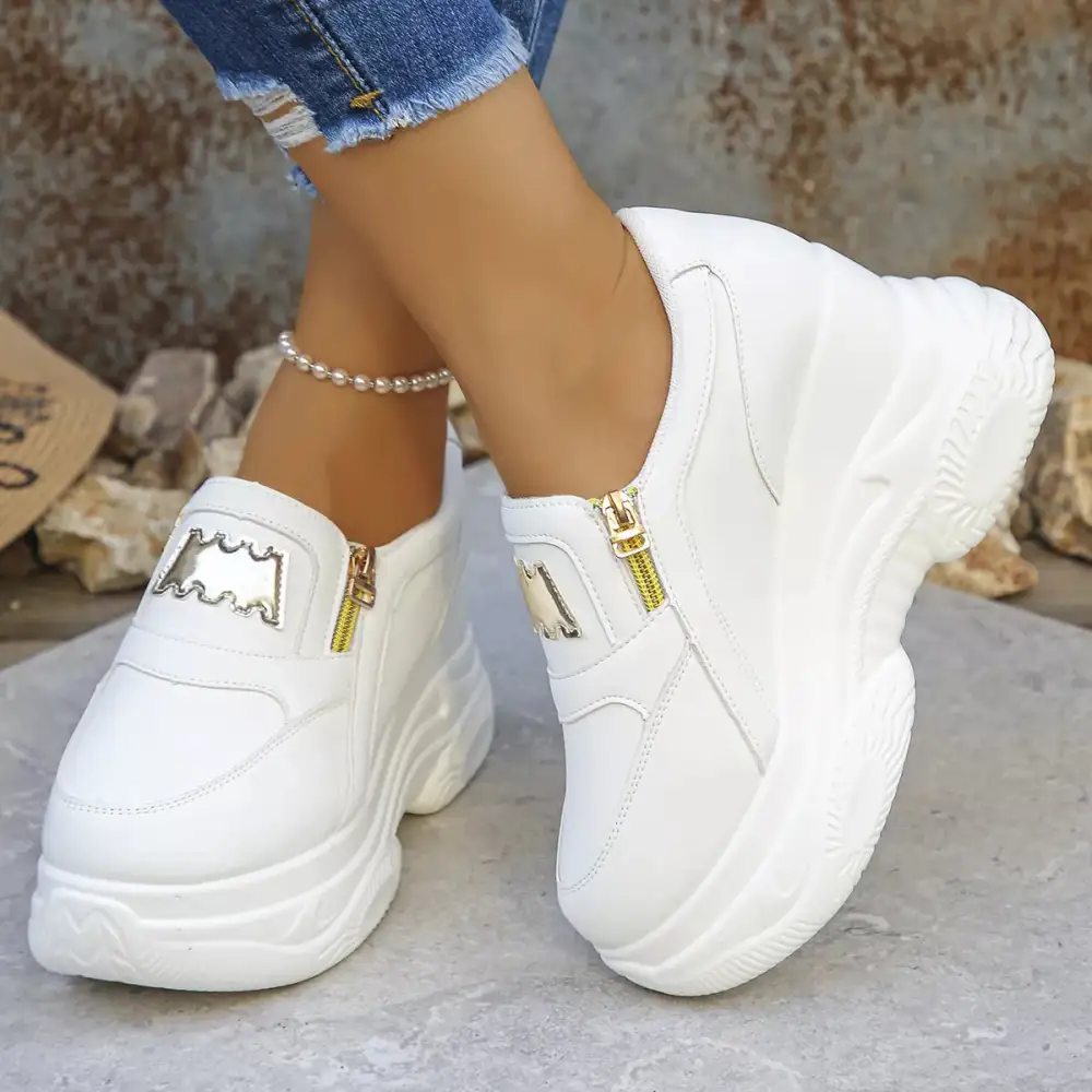 Refined Round Toe Platform Sneakers
