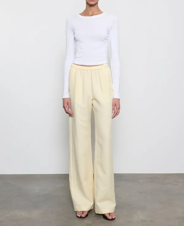Baby Rib L/S Cropped Top White