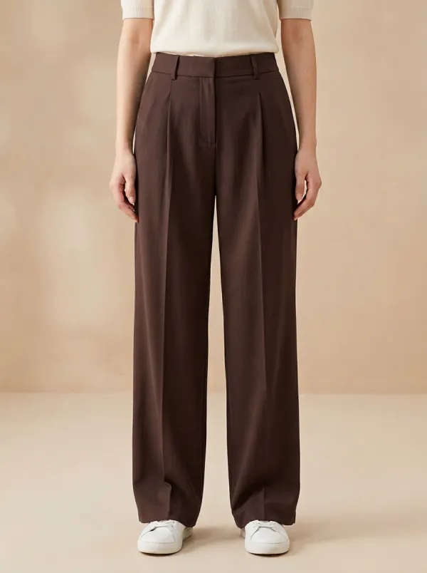 Classic Wide-Leg Solid Women's Wide-Leg Pants