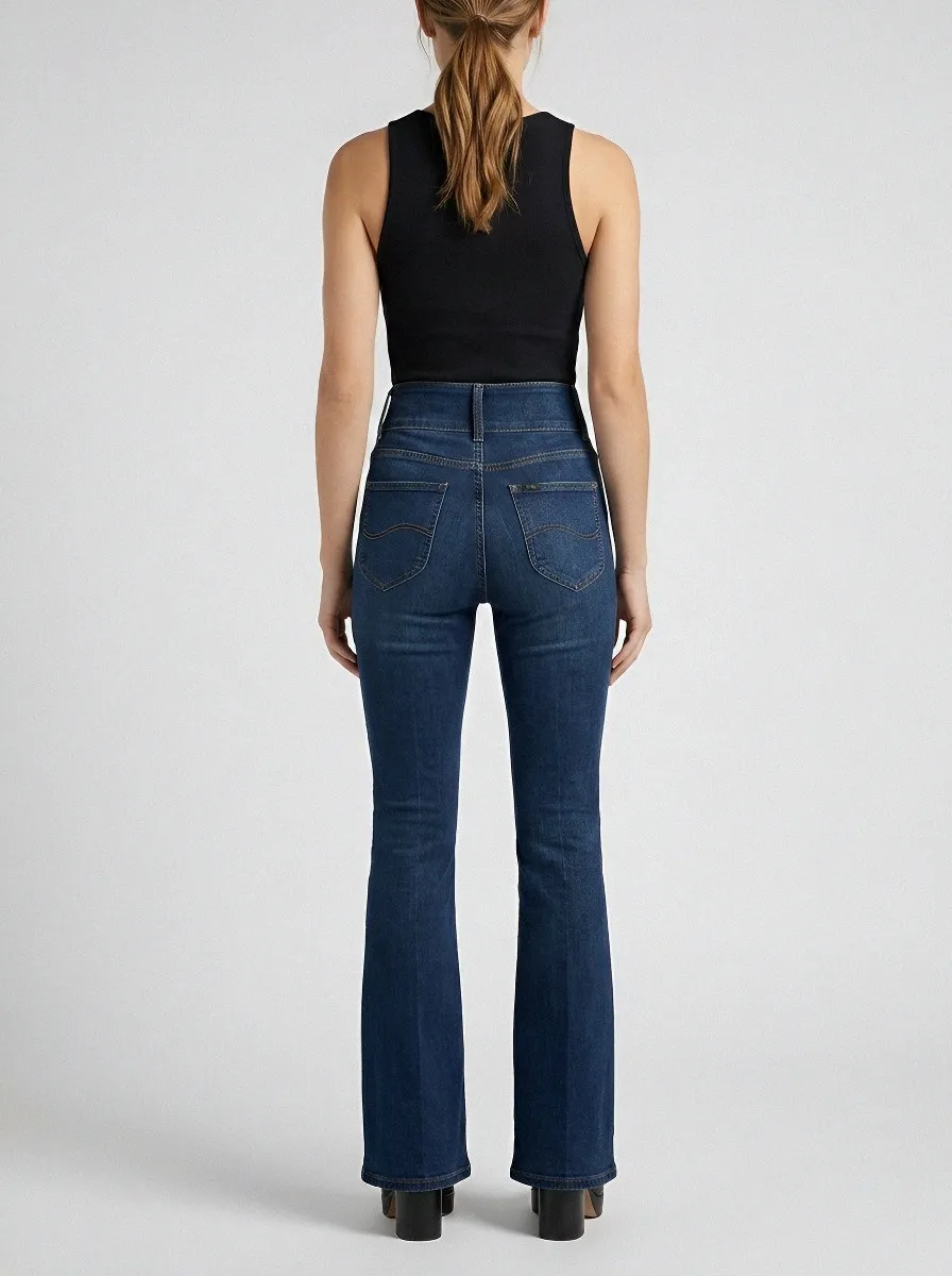 Practical High-Waist Stretch Women's High-Waist Stretch Flare Jeans