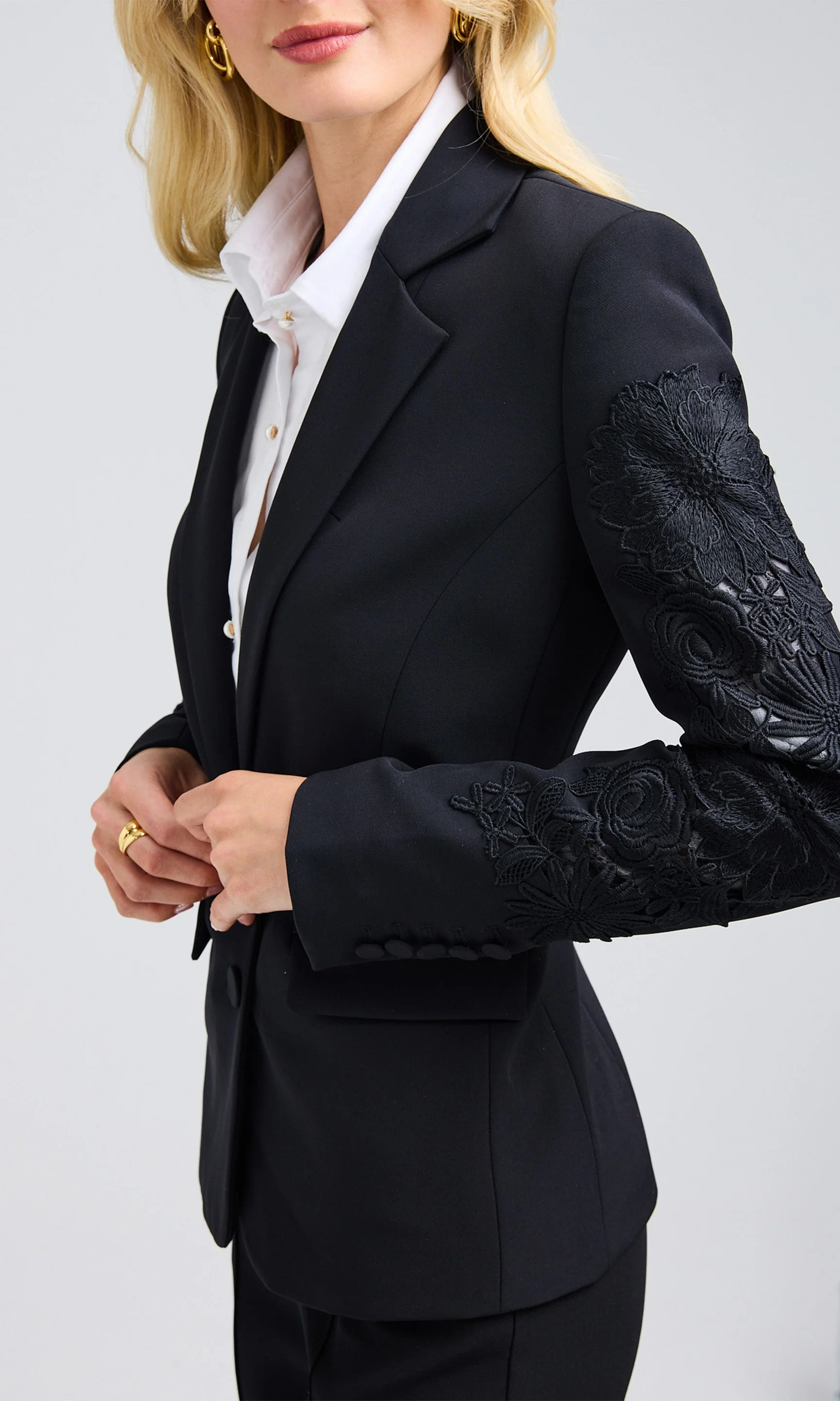 Black Lace Combo Blazer