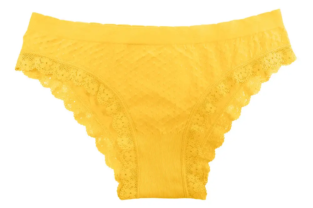 Seamless Tag-Free Lace-Trim Bikini Panty
