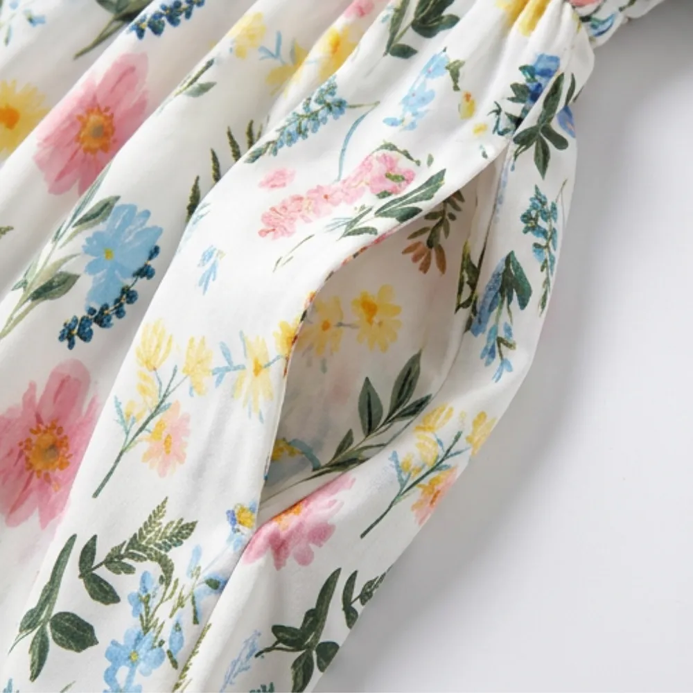 Pocket Floral Off Maxi Dress