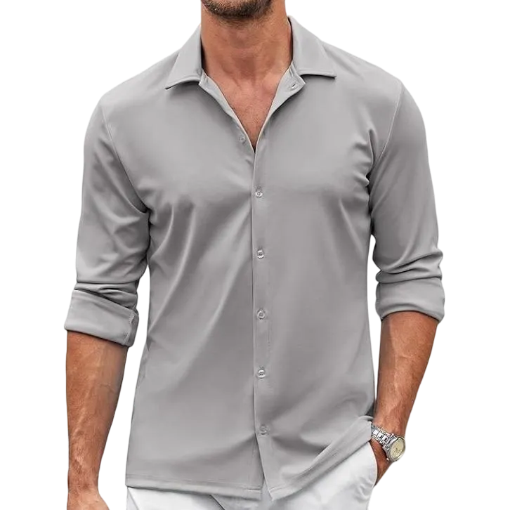 Men's Shirt Wrinkle Free Dress Shirt Long Sleeve Button Menswear