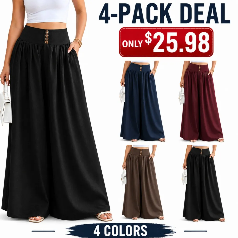 Women's High-Waisted Wide-Leg Palazzo Pants