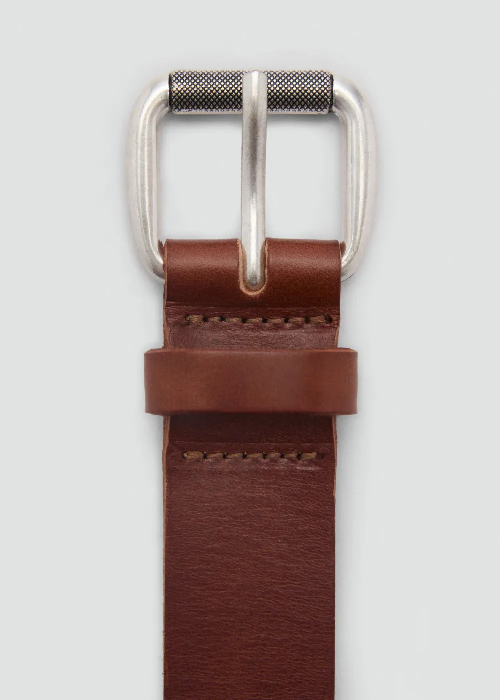 Brown Casual Style Stud Leather Belts