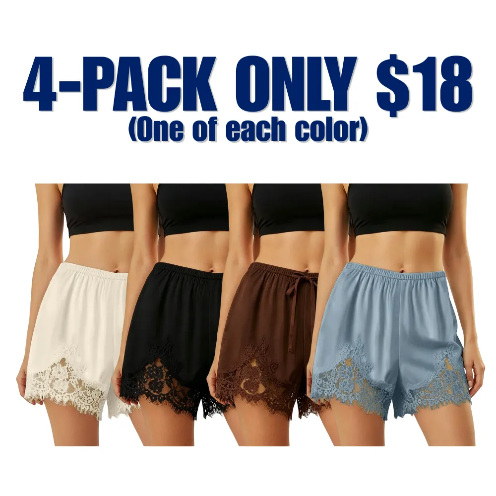🔥Hot Sale💥Women's Satin Lace Shorts🔥12-PACK - All Colors Included