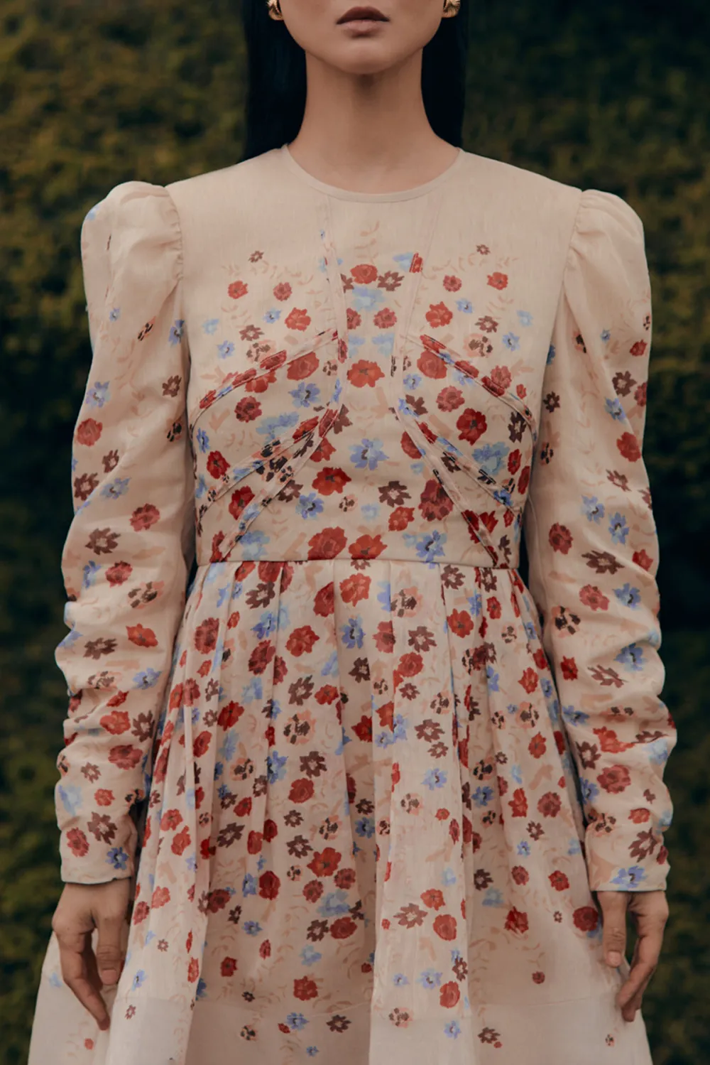 Floral Embroidered Puff Sleeve Mini Dress