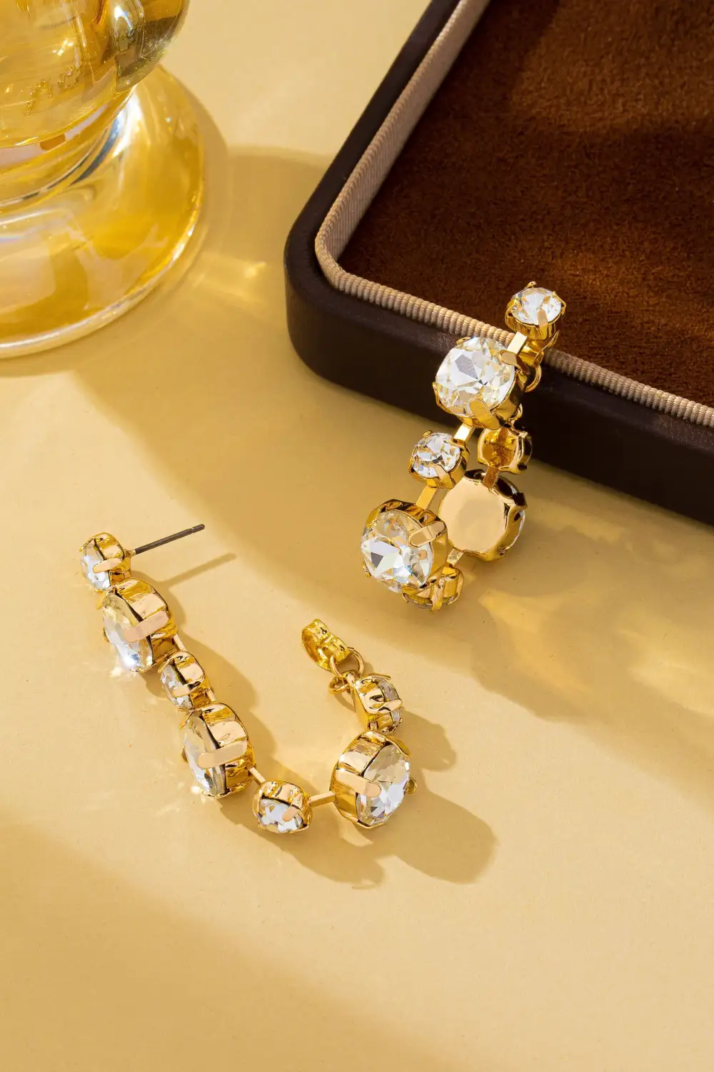 Cascading Round Cut Crystal Drop