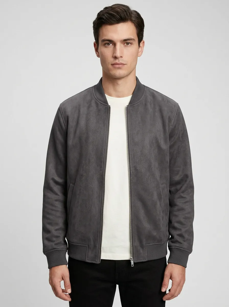 Classic Suede Bomber Jacket