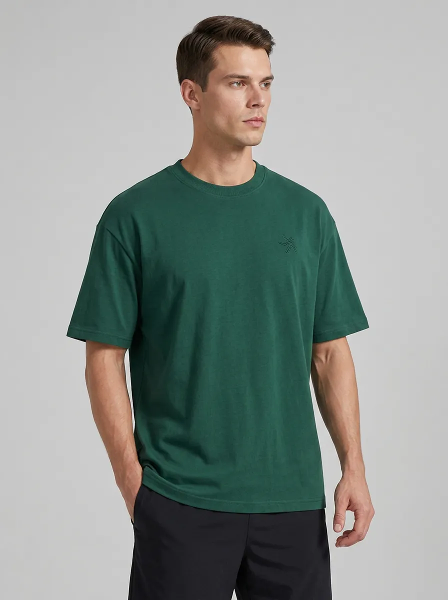 Men's Casual Minimalist Small Logo Embroidered Breathable T-shirt