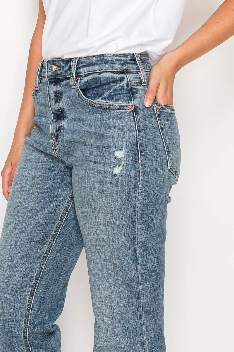 Weekend Mid Rise Tapered Relaxed Denim Jeans