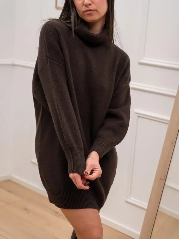Easy Brown Drape Mini Dress