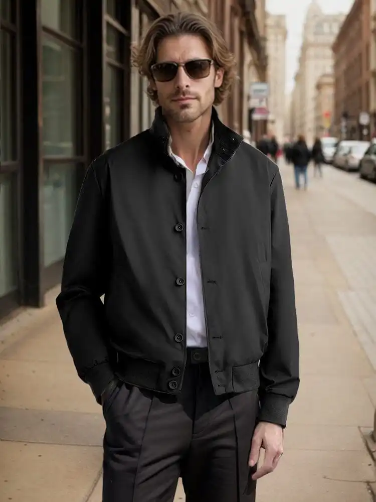 Casual Contrast Collar Jacket