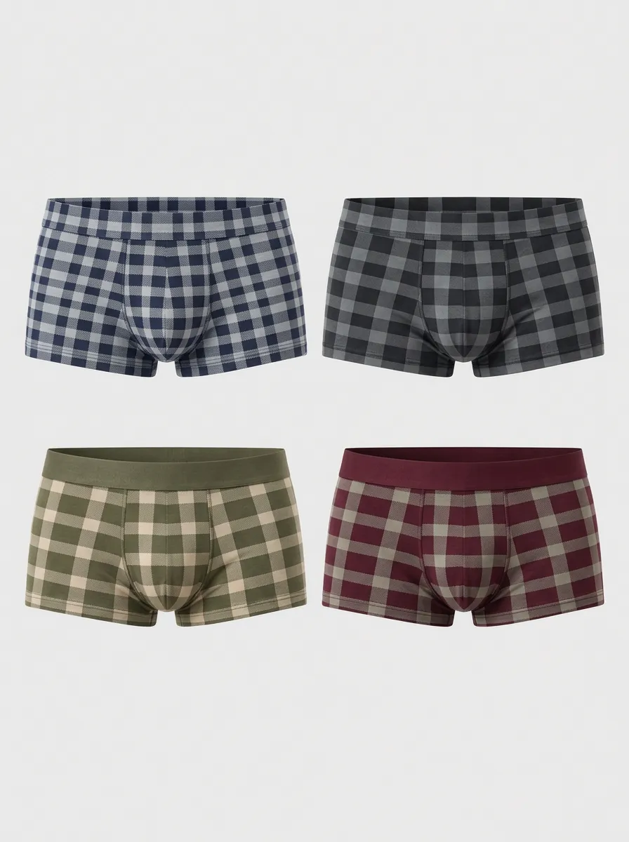 Men's Ridge Plaid Boxer Briefs 4-Pack